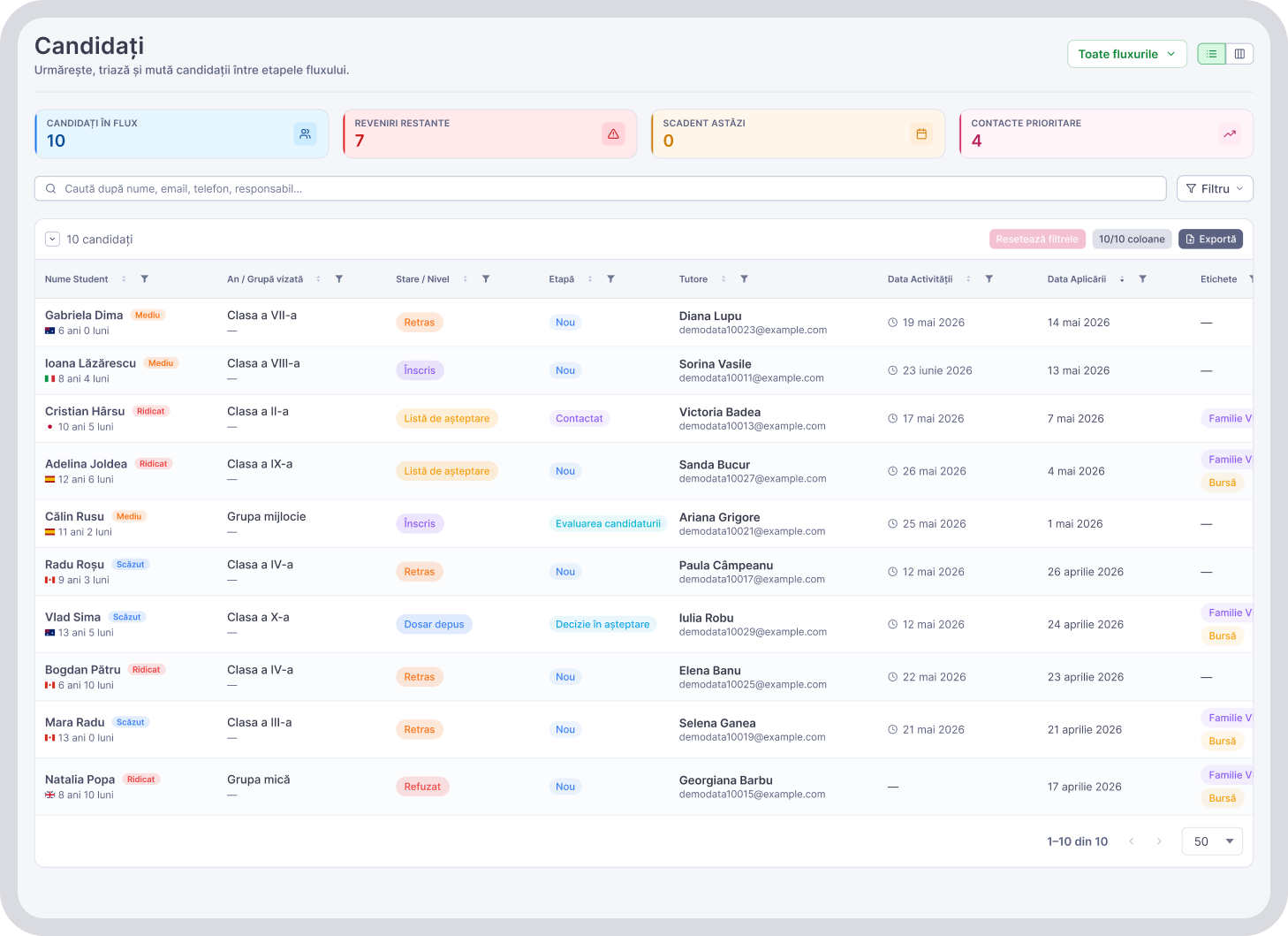 admissions CRM for international schools