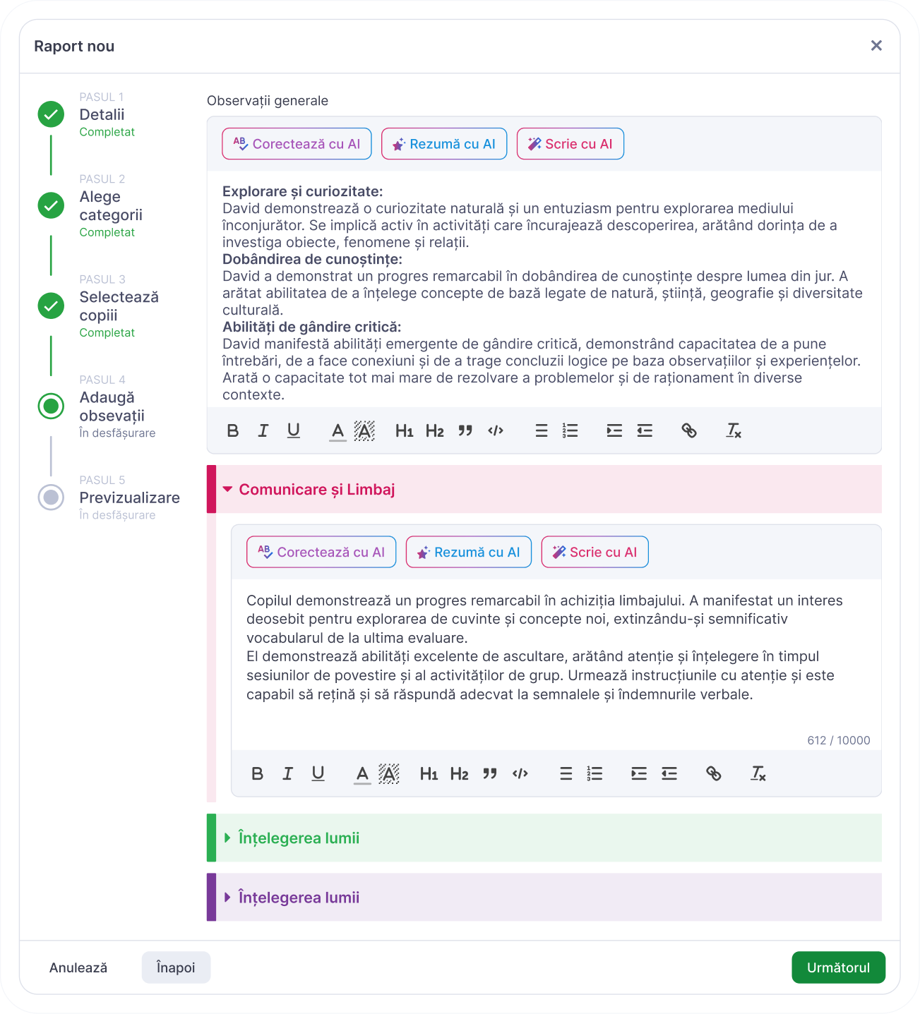 AI school management software - Write, correct and summarize messages with AI